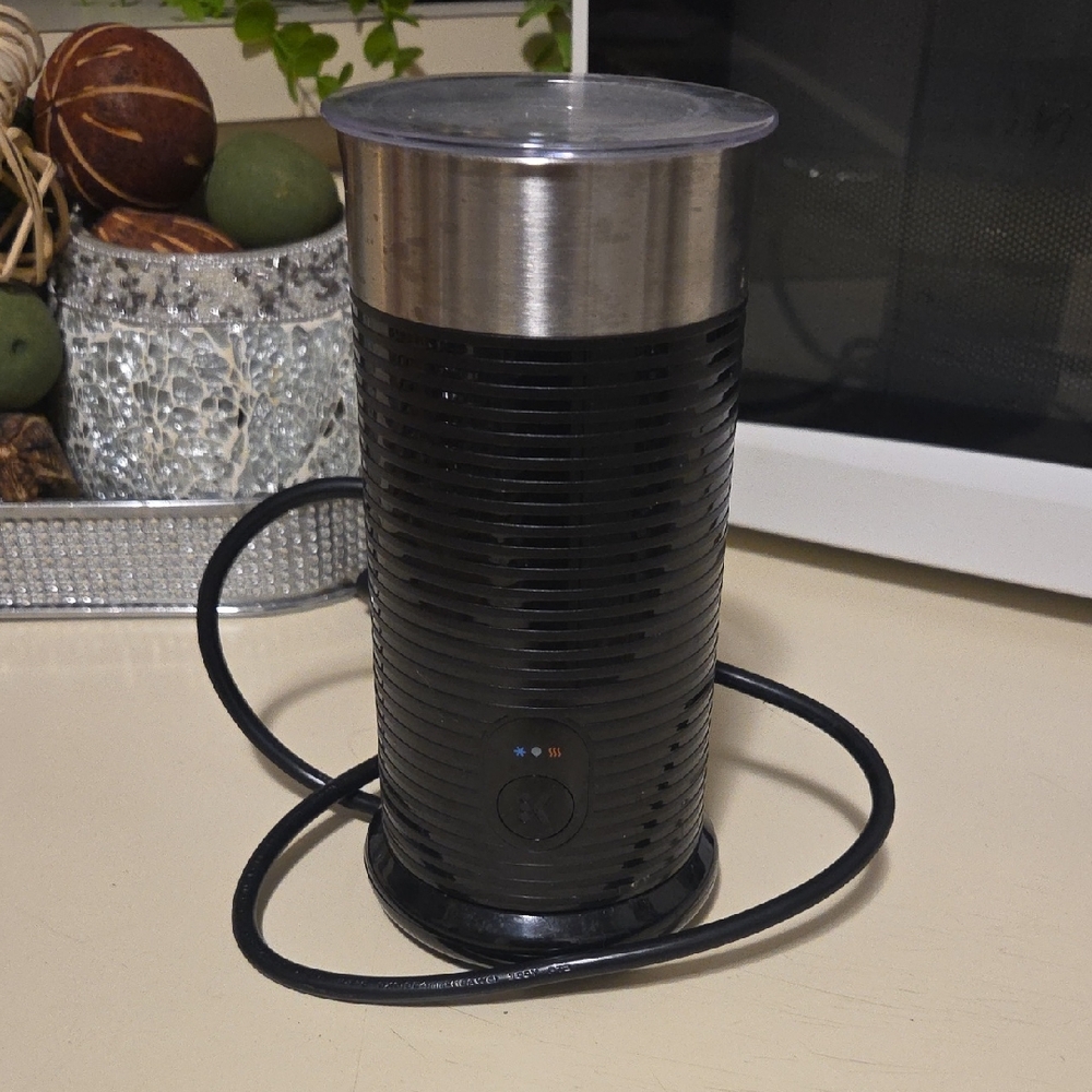 Keurig Stainless Steel Black  Milk Frother, used once.